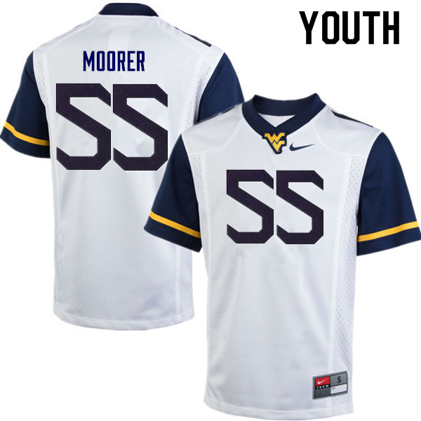 NCAA Youth Parker Moorer West Virginia Mountaineers White #55 Nike Stitched Football College Authentic Jersey NX23T37BK